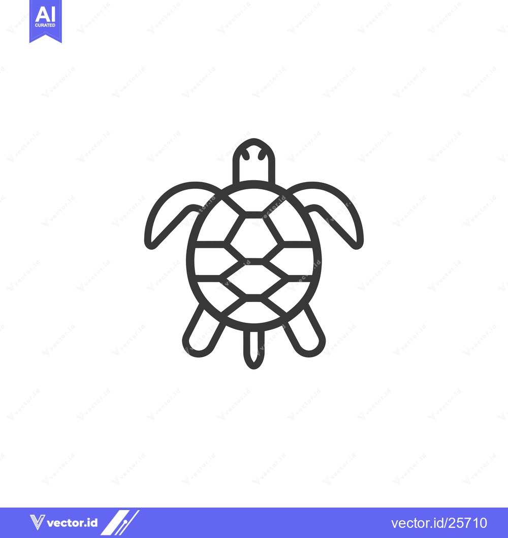 Premium Vector of Black and White Line Drawing of a Turtle