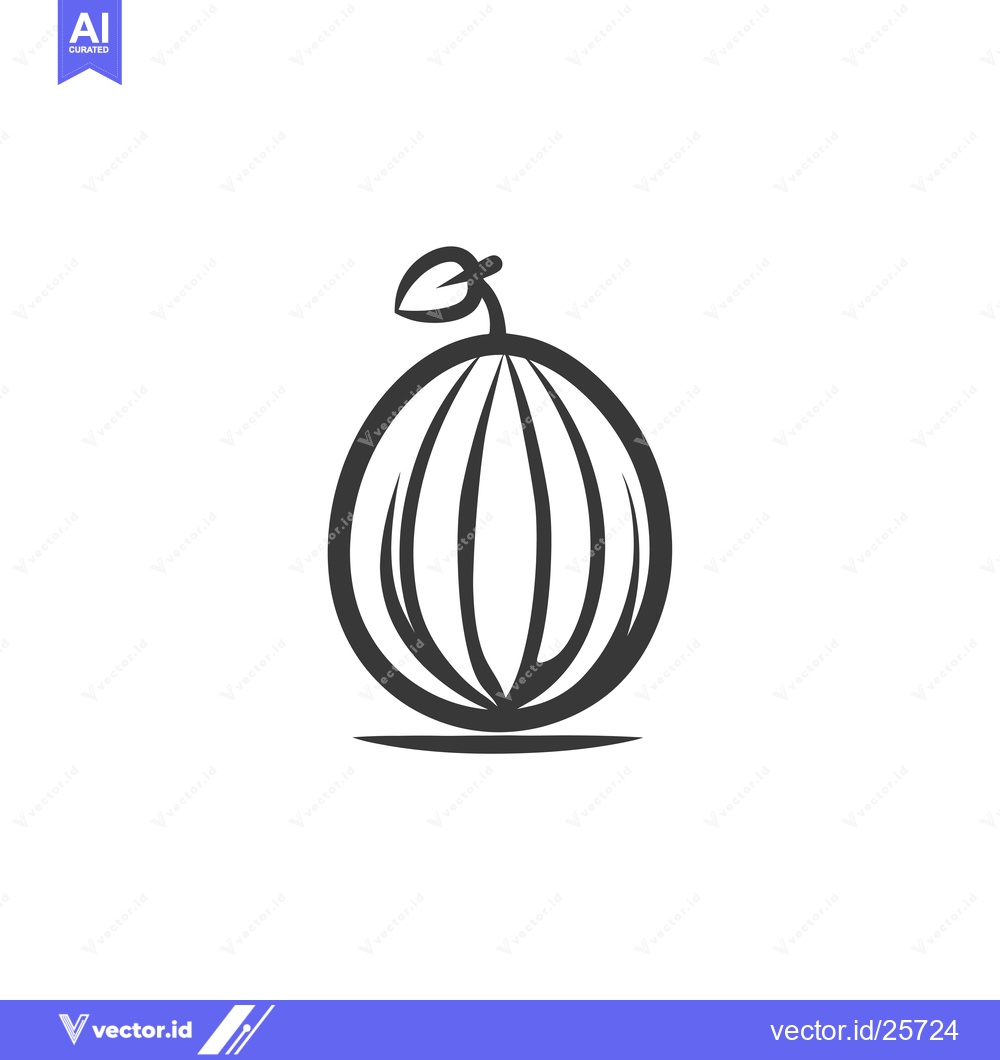 Premium Vector of Black and White Line Drawing of a Watermelon