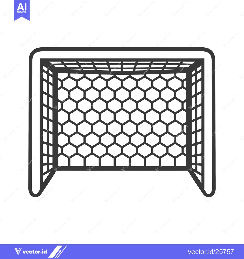 Premium Vector dari Black and White Line Drawing of Soccer Goal