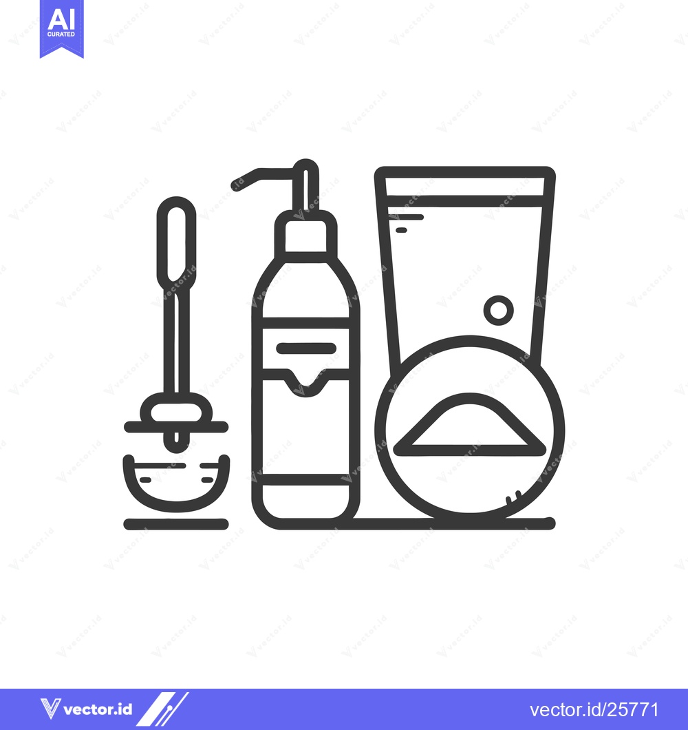 Premium Vector of Black and White Line Drawing of Toiletries