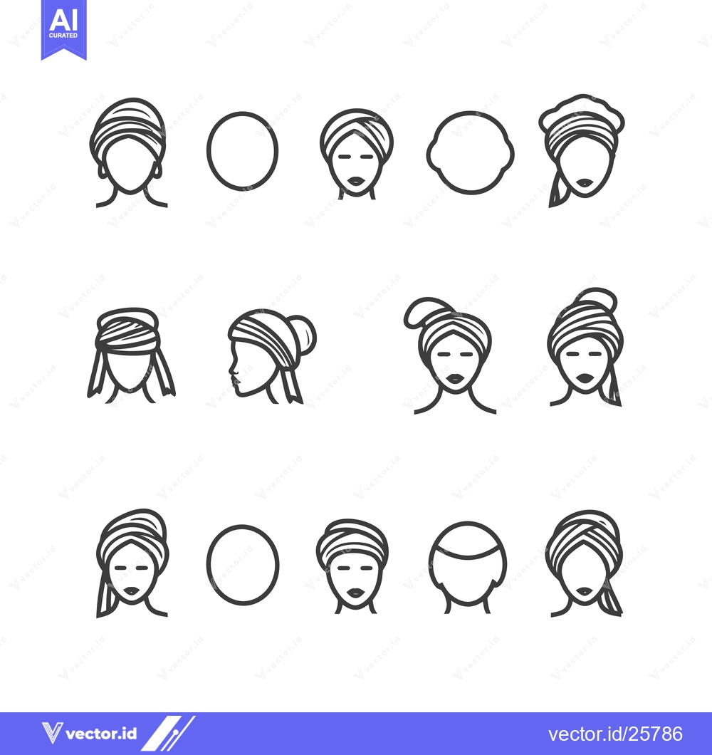 Premium Vector dari Black and White Line Drawings of Women's Hairstyles