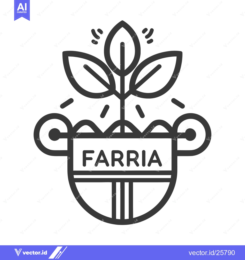 Premium Vector of Black and White Logo with a Plant Emerging from a Pot