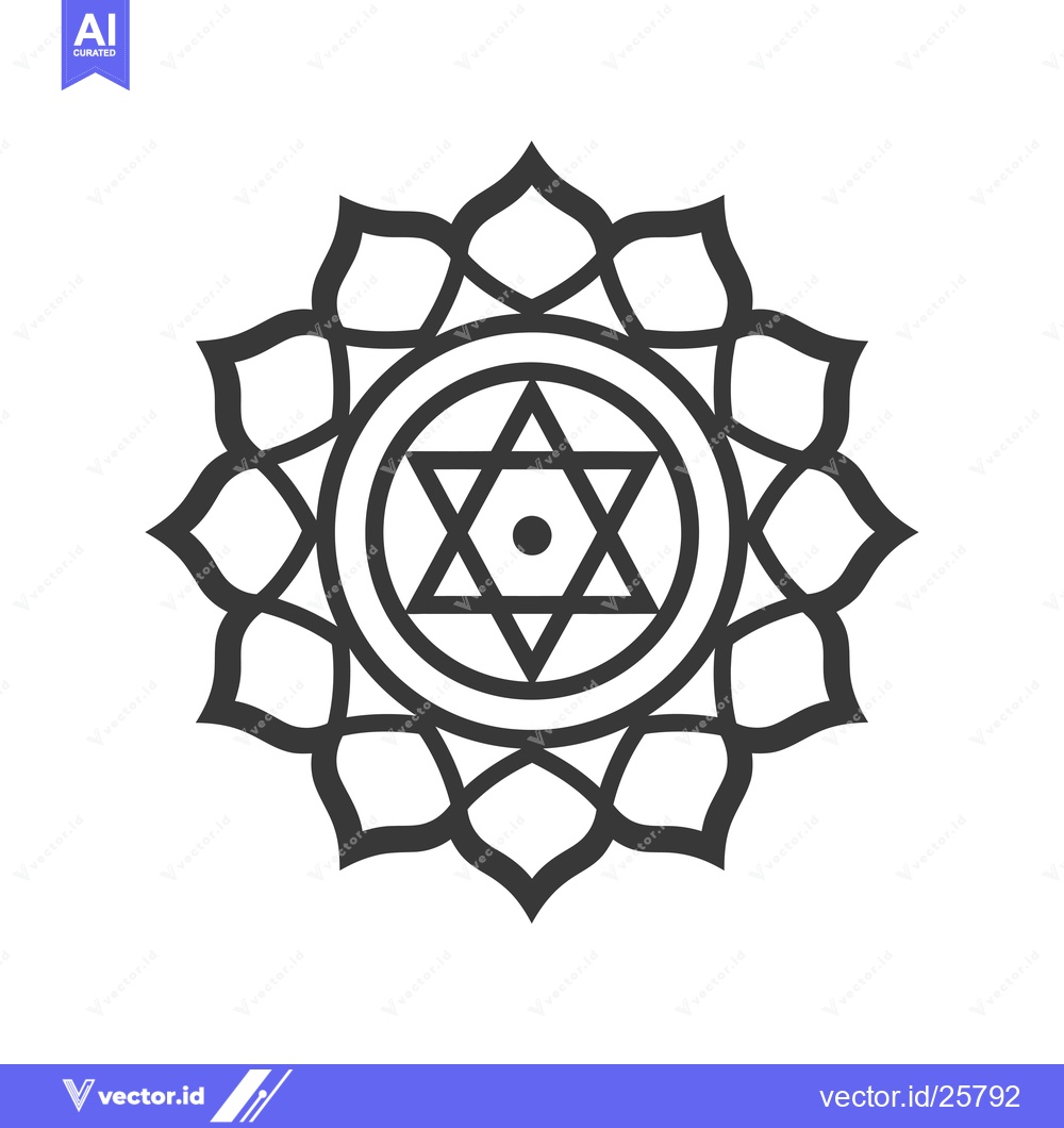 Premium Vector dari Black and White Mandala with a Six-Pointed Star