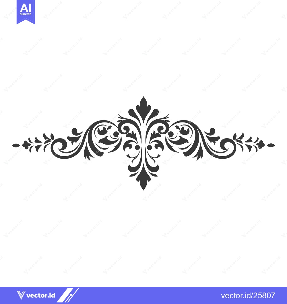 Premium Vector of Black and White Ornamental Design with Floral Motifs