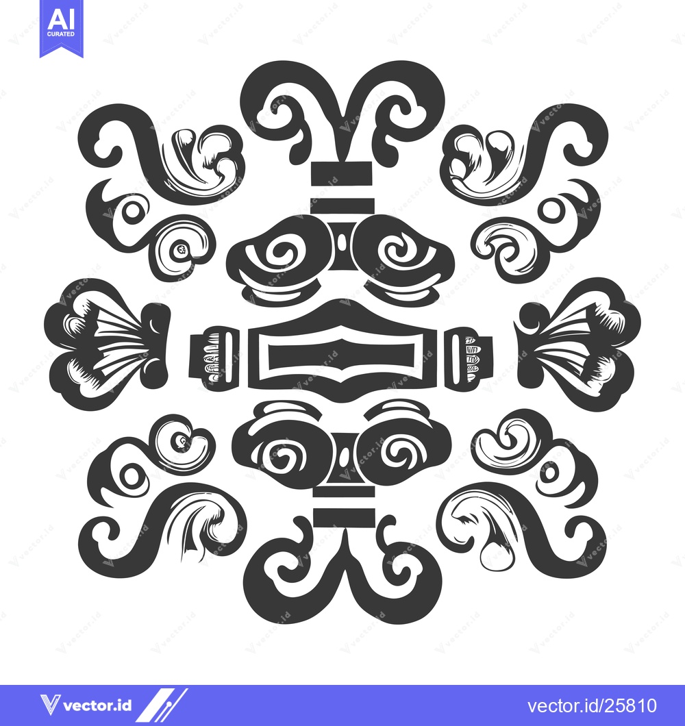 Premium Vector of Black and White Ornamental Design with Swirls and Curls