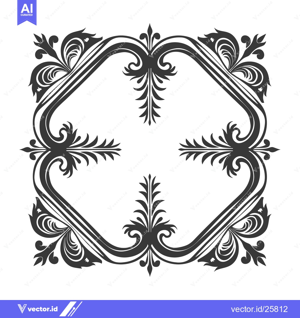 Premium Vector of Black and White Ornamental Floral Frame Design
