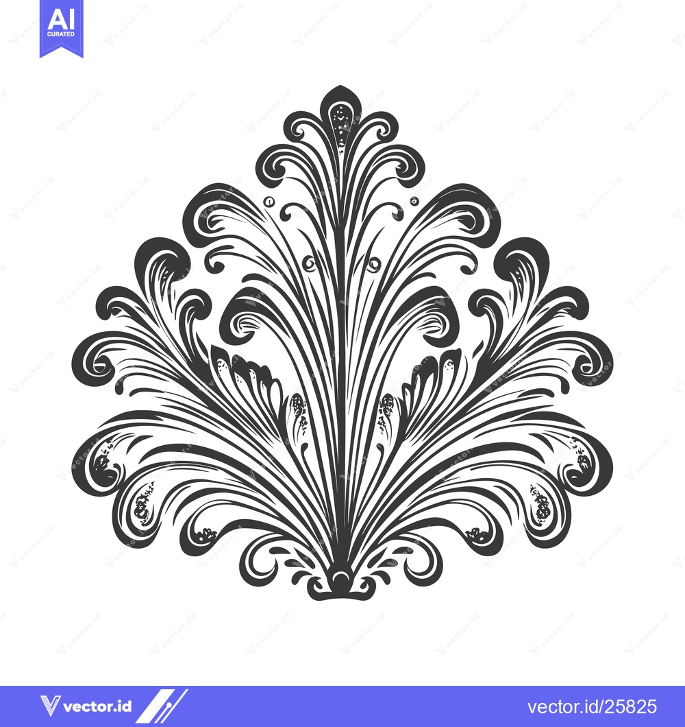 Premium Vector of Black and White Ornate Floral Design