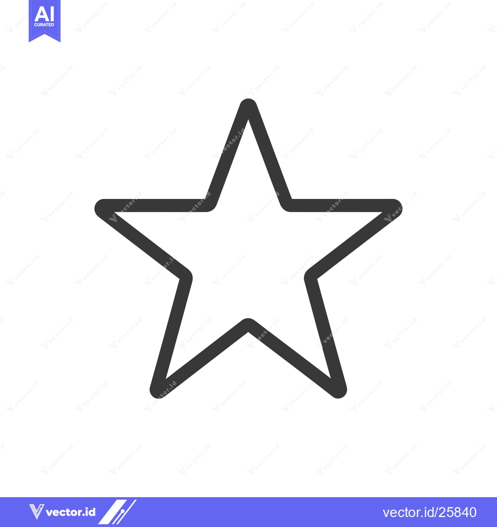 Premium Vector of Black and white outlined five-pointed star