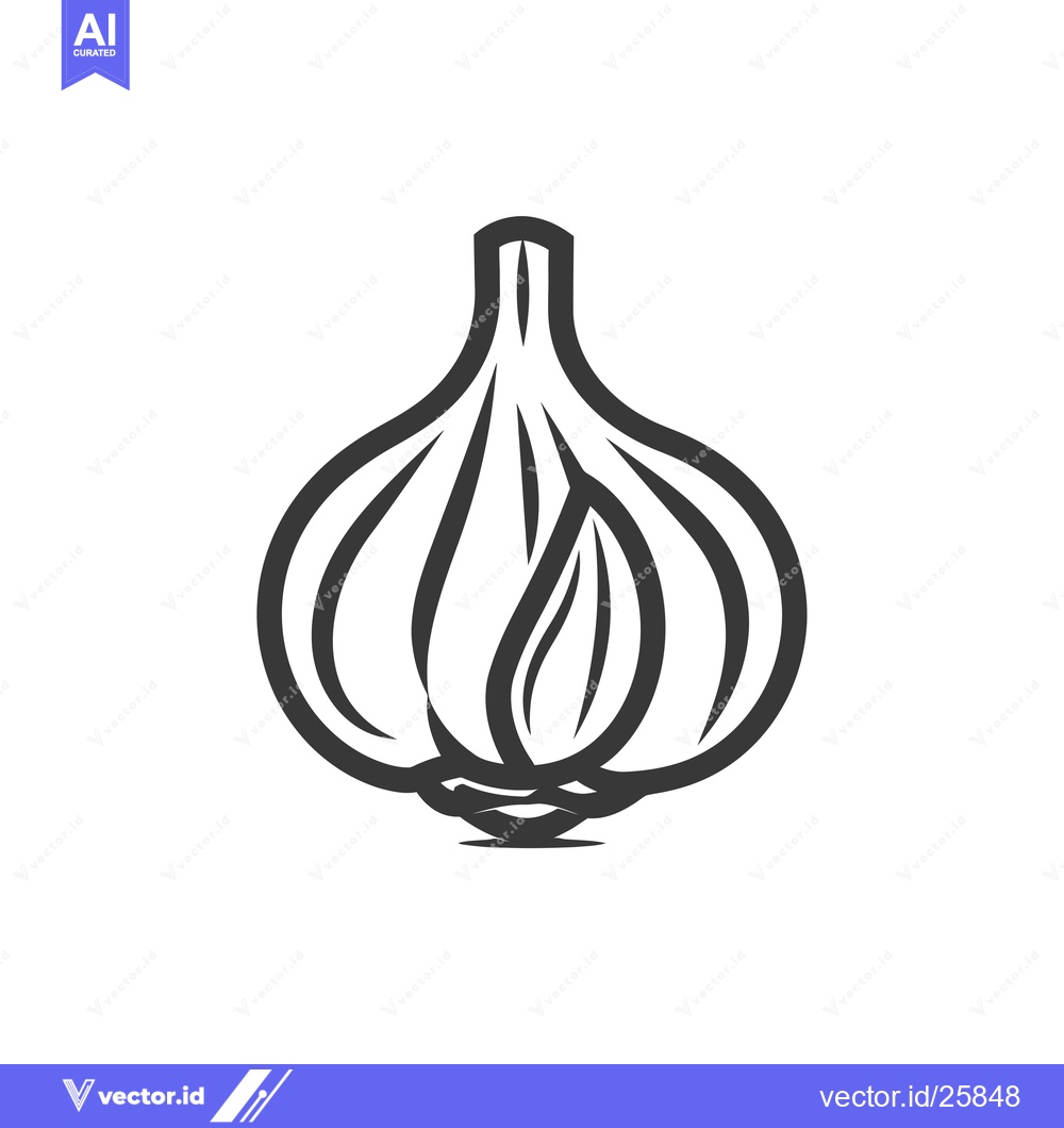 Premium Vector dari Black and white outline drawing of a garlic bulb
