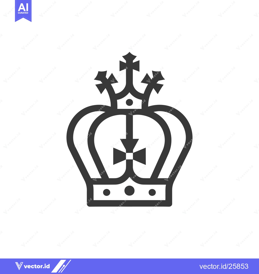 Premium Vector of Black and white outline drawing of a royal crown