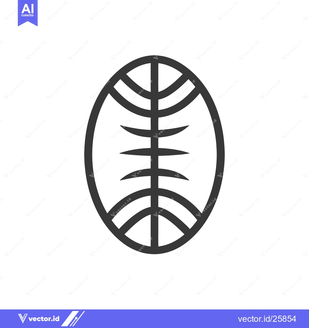 Premium Vector of Black and white outline drawing of a rugby ball