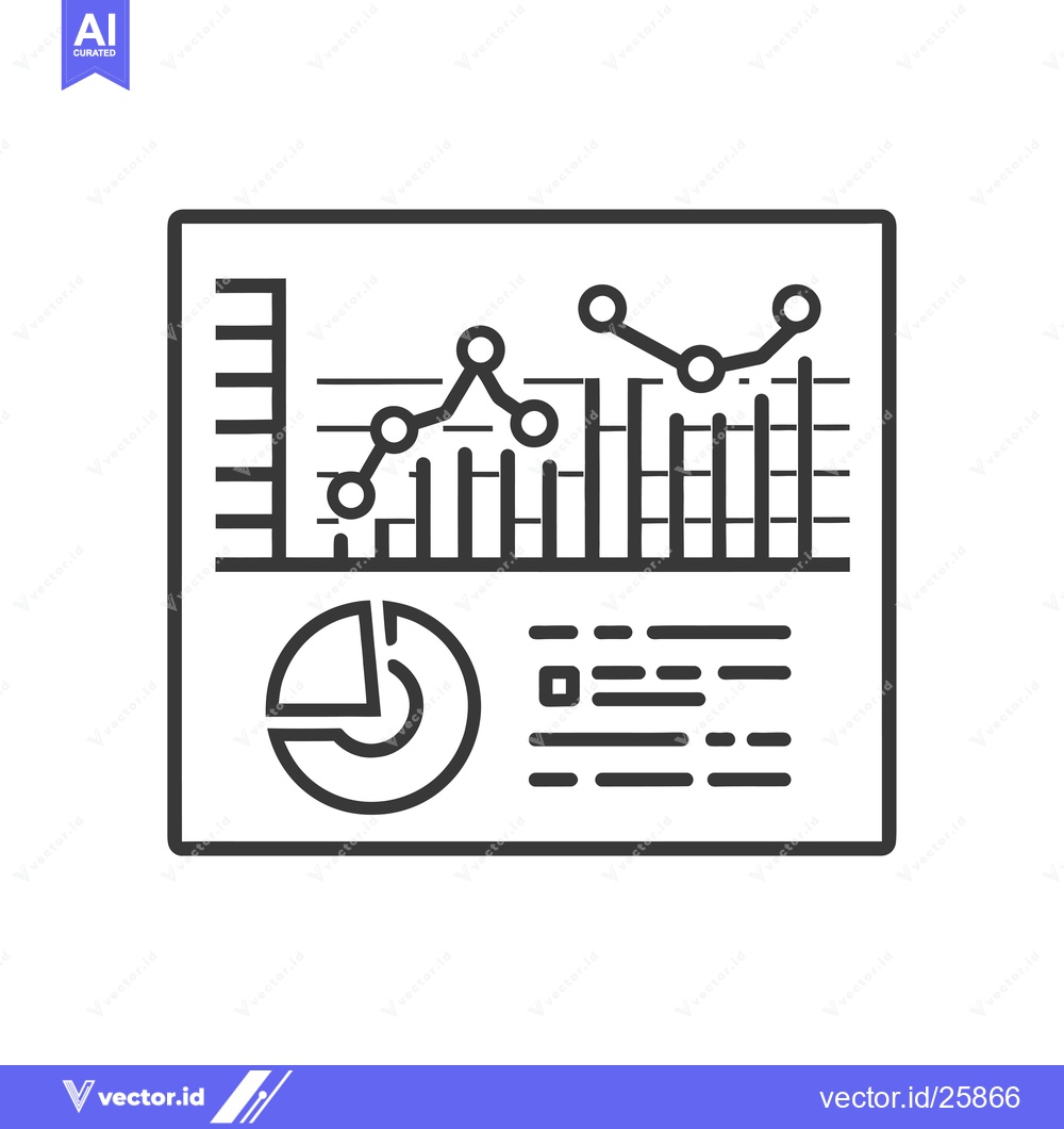 Premium Vector dari Black and White Outline Graphic of Data Analytics