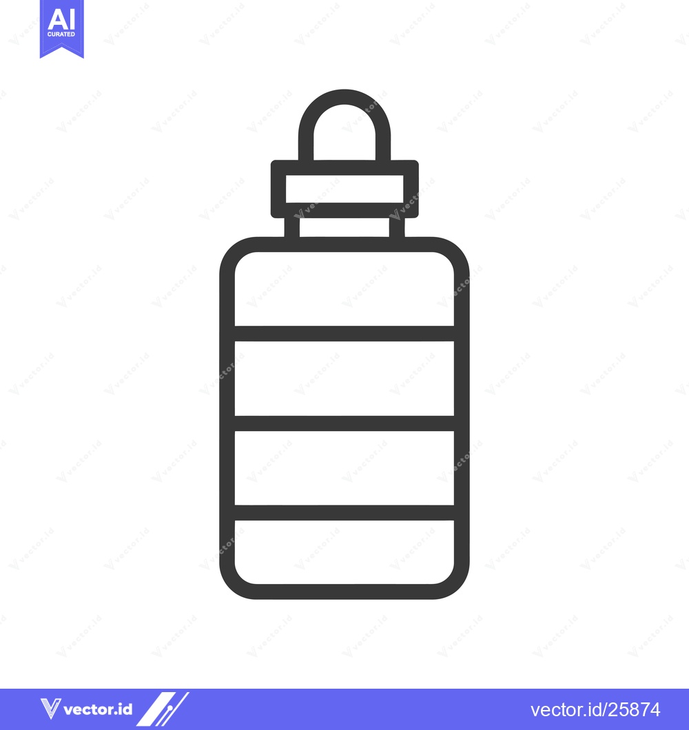 Premium Vector of Black and White Outline Icon of a Dropper Bottle