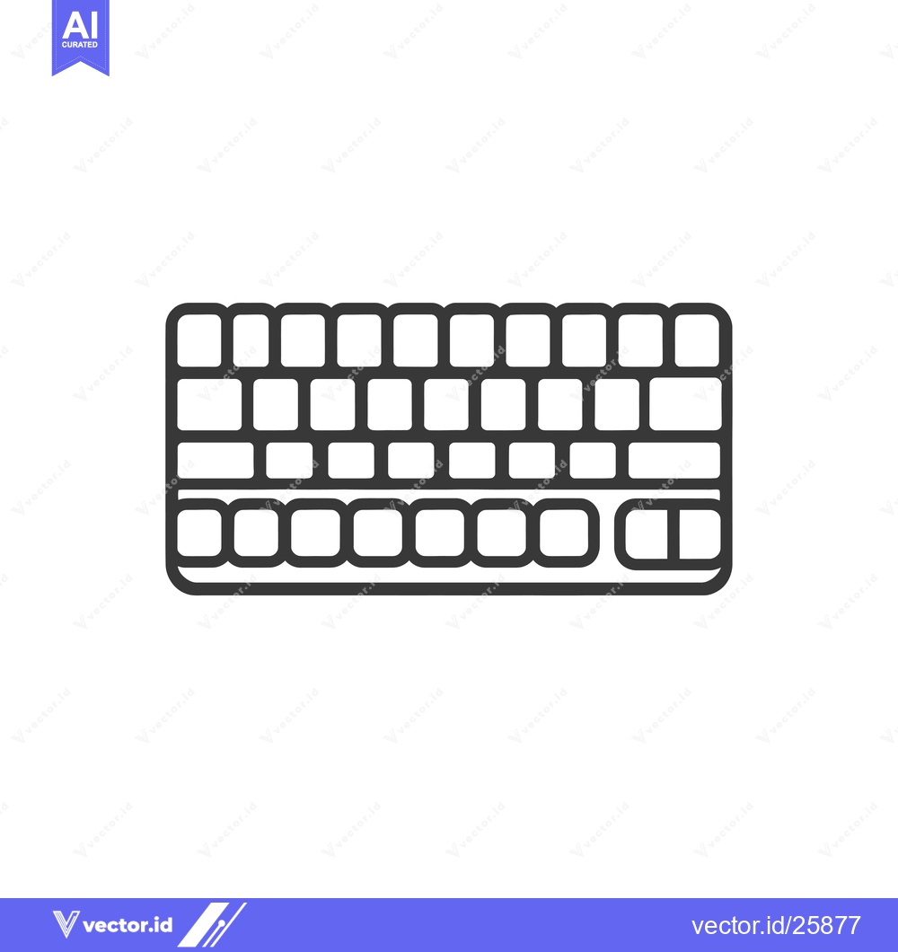 Premium Vector dari Black and white outline icon of a keyboard