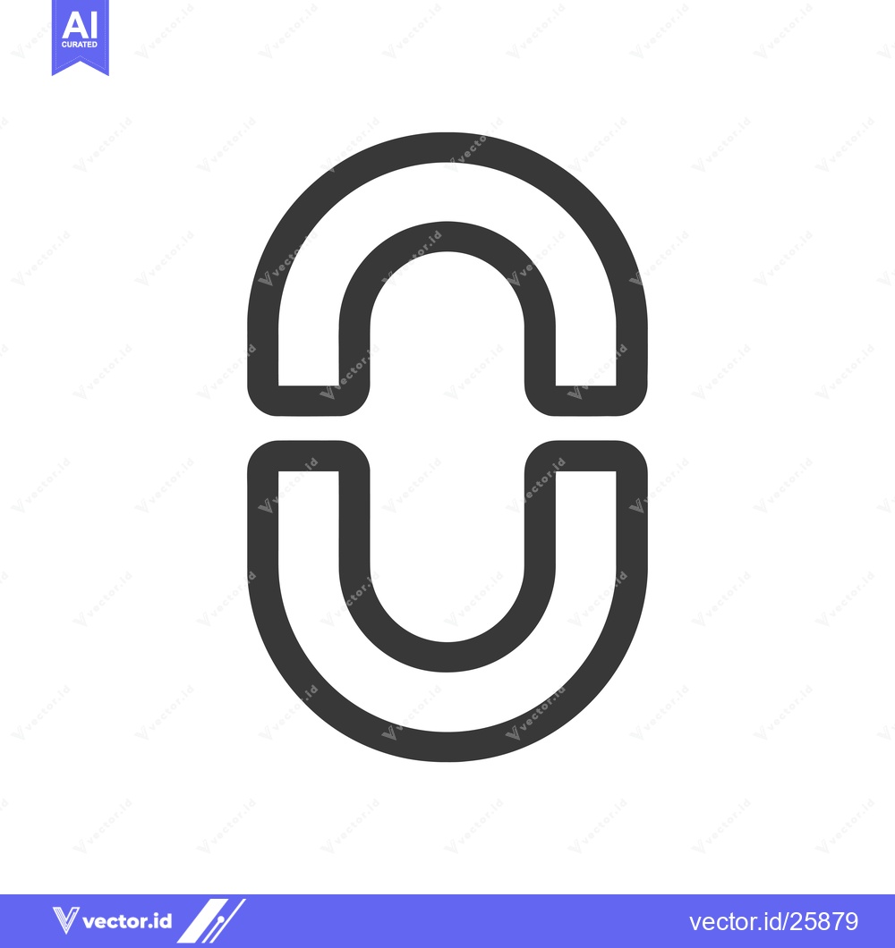 Premium Vector of Black and White Outline Icon of a Linked Chain