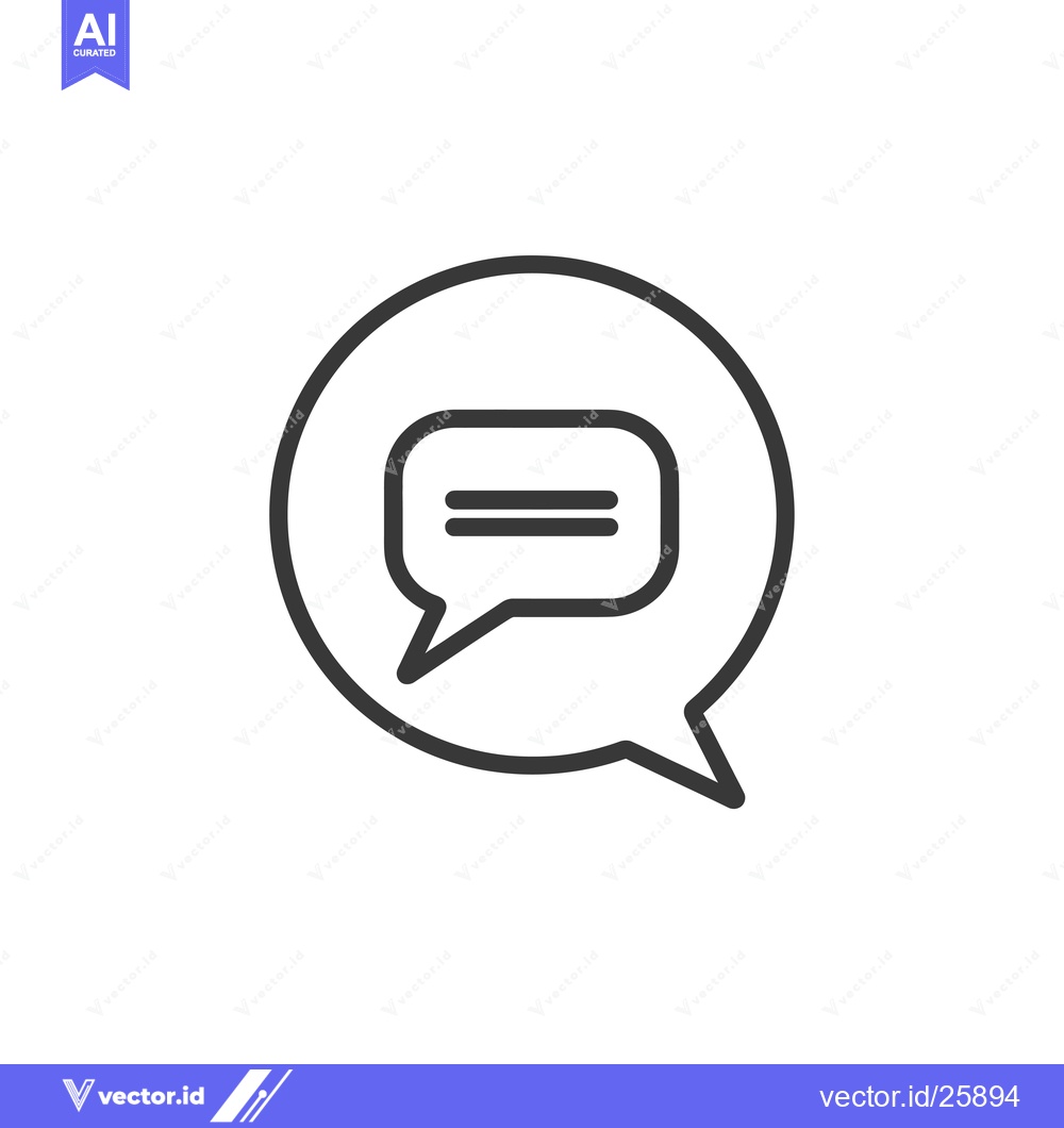 Premium Vector of Black and white outline icon of a speech bubble
