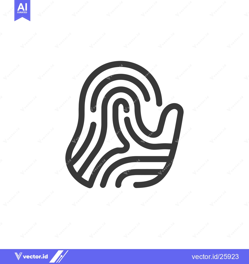 Premium Vector dari Black and white outline illustration of a fingerprint