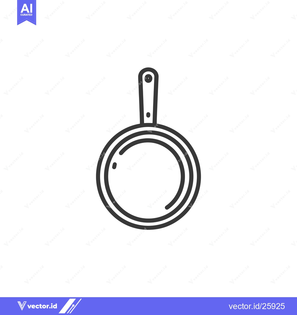 Premium Vector dari Black and white outline illustration of a frying pan