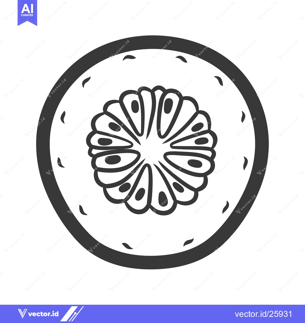 Premium Vector dari Black and white outline illustration of a kiwi fruit slice