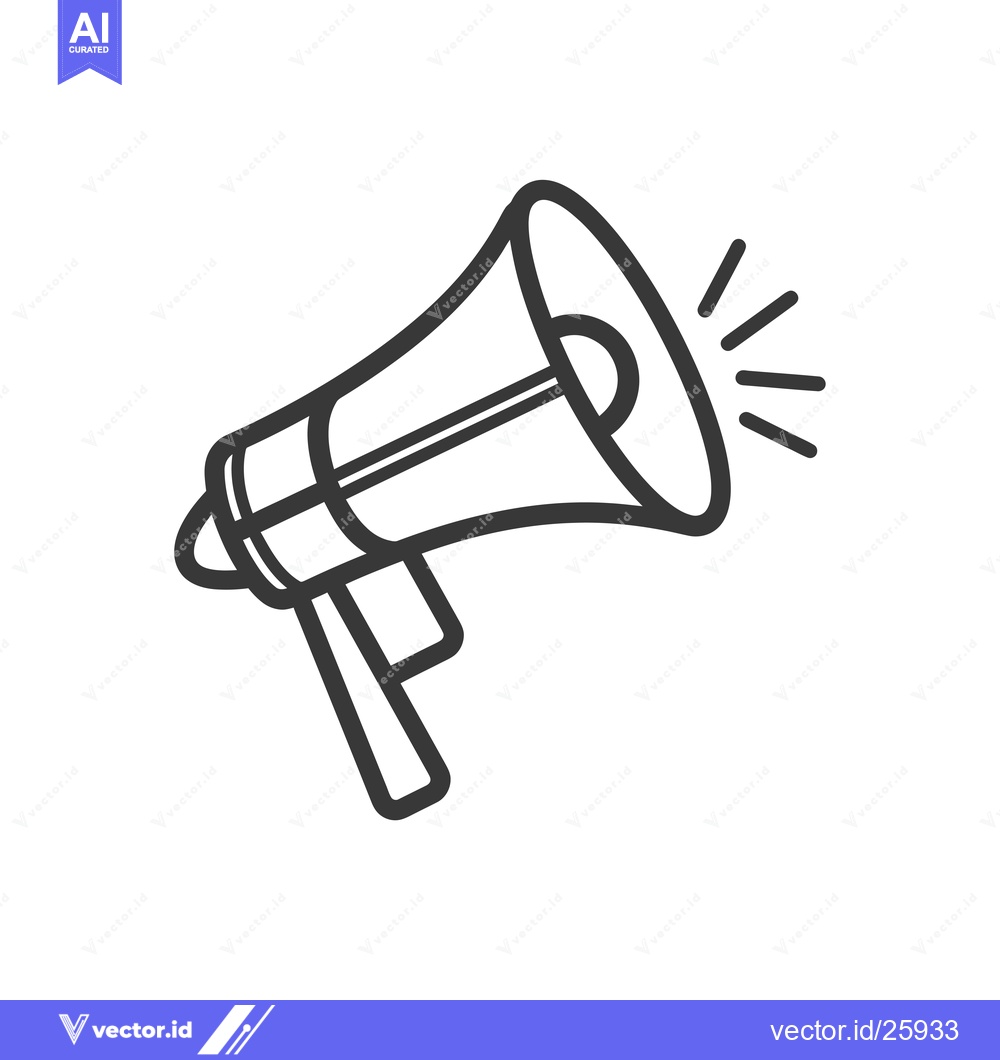 Premium Vector dari Black and White Outline Illustration of a Loudspeaker