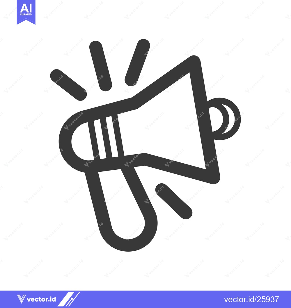 Premium Vector dari Black and white outline illustration of a megaphone