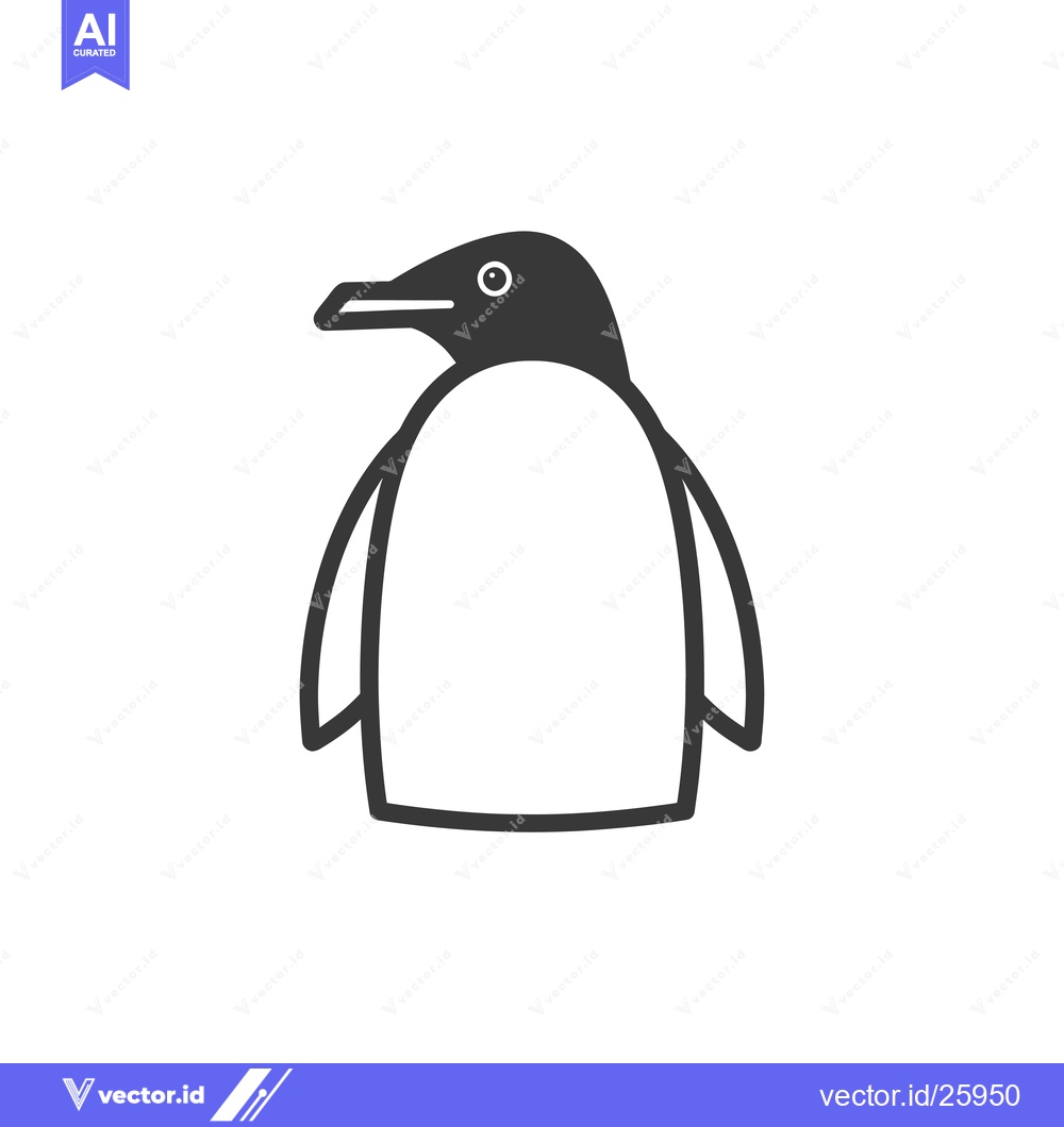 Premium Vector dari Black and White Outline Illustration of a Penguin