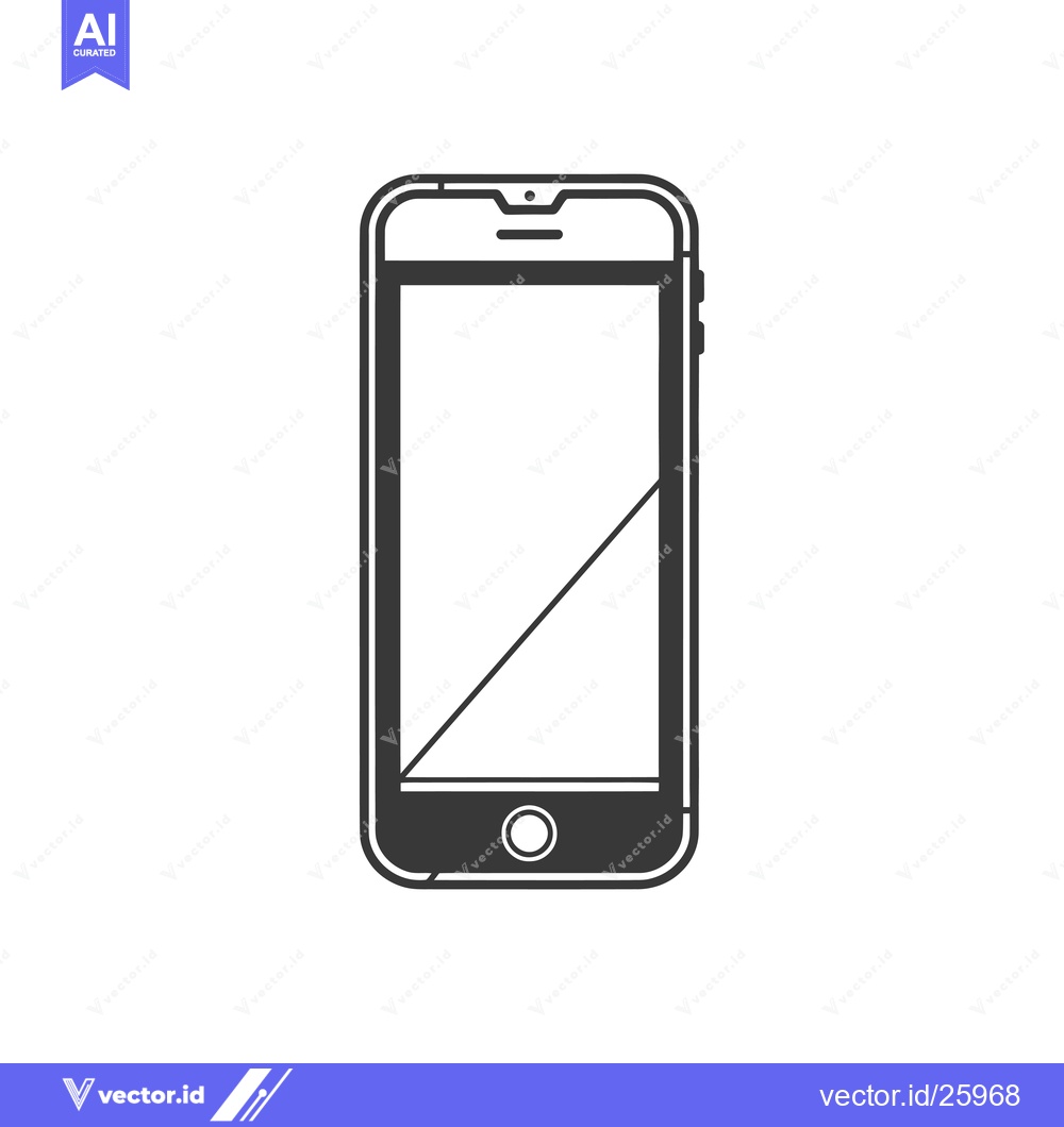 Premium Vector dari Black and White Outline Illustration of a Smartphone