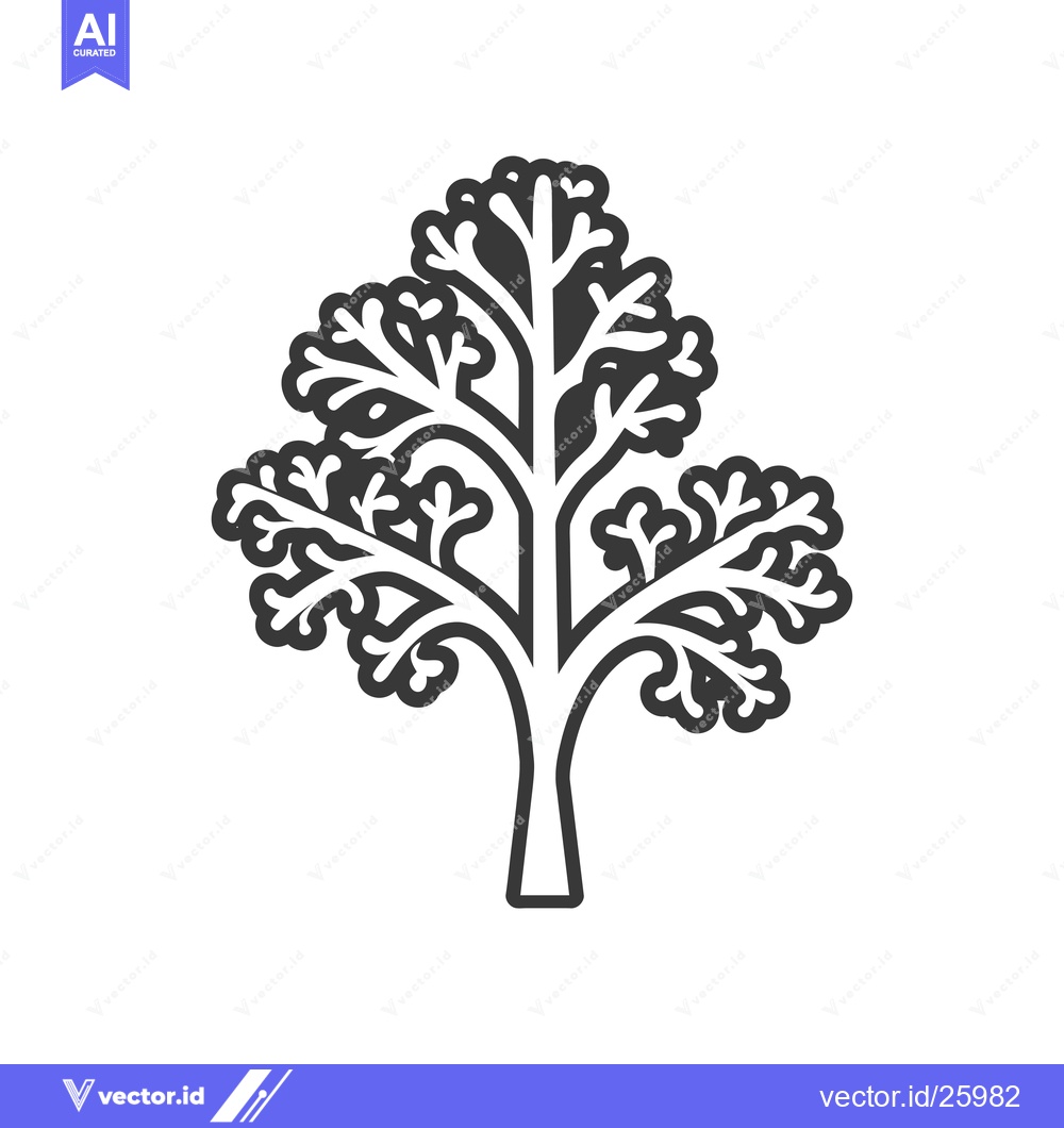 Premium Vector dari Black and White Outline Illustration of a Tree with Branches and Leave