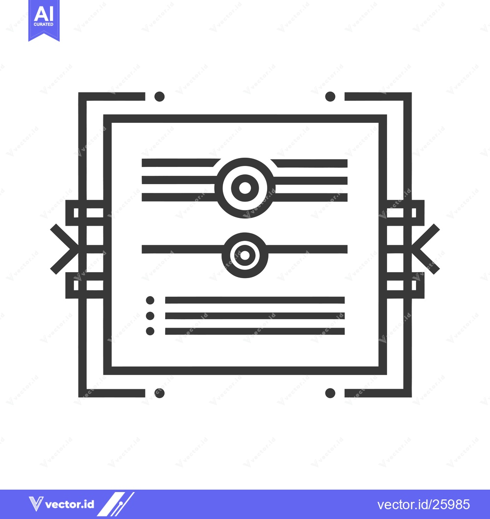 Premium Vector of Black and White Outline Illustration of a User Interface Element