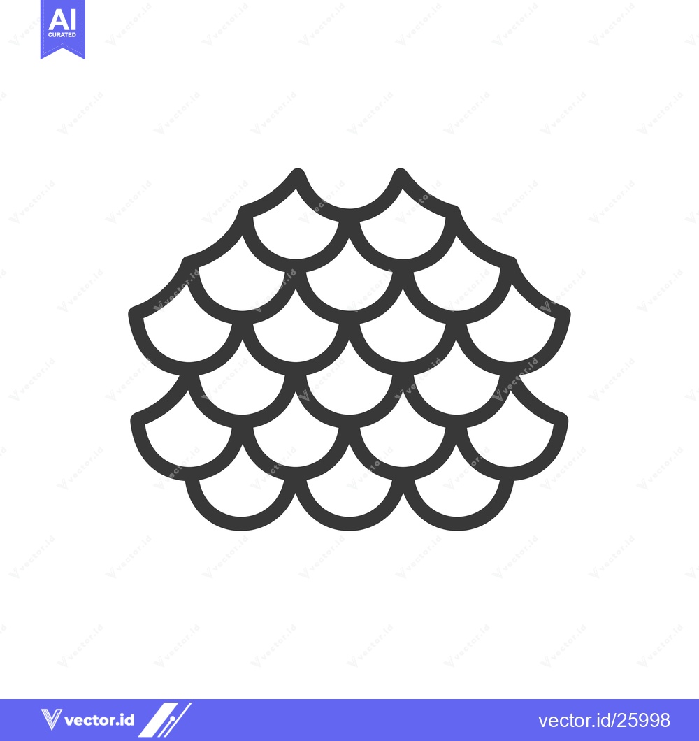 Premium Vector dari Black and White Outline Image of Fish Scales