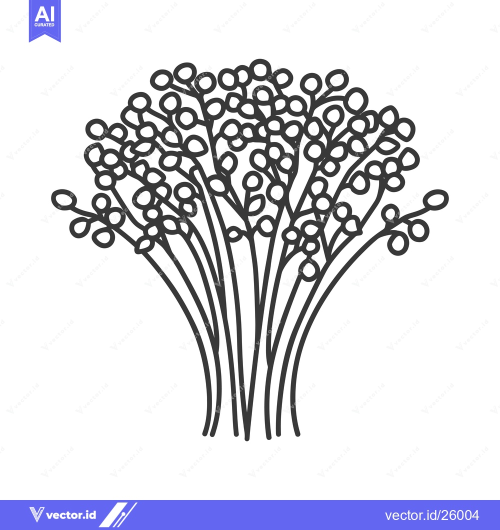 Premium Vector dari Black and White Outline of a Bunch of Flowers