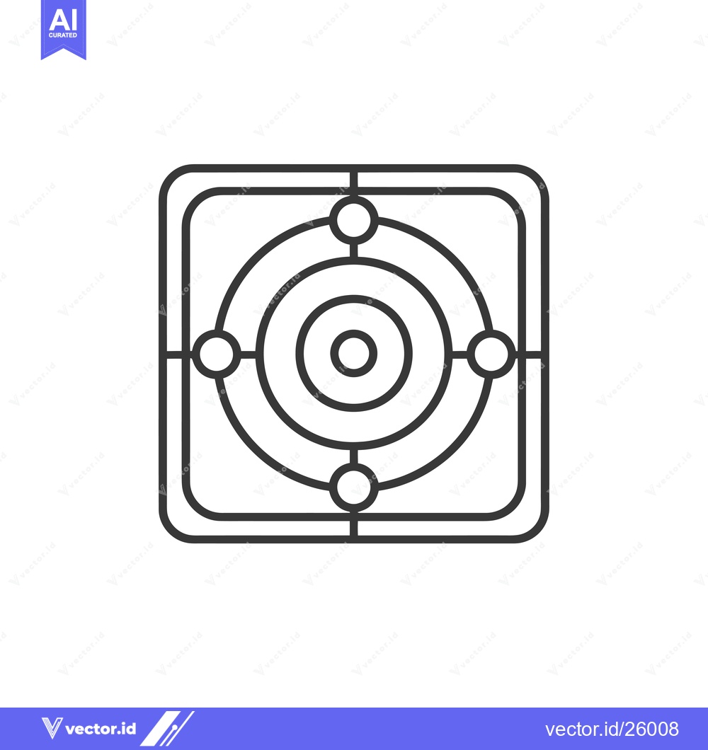Premium Vector of Black and White Outline of a Circular Game Board