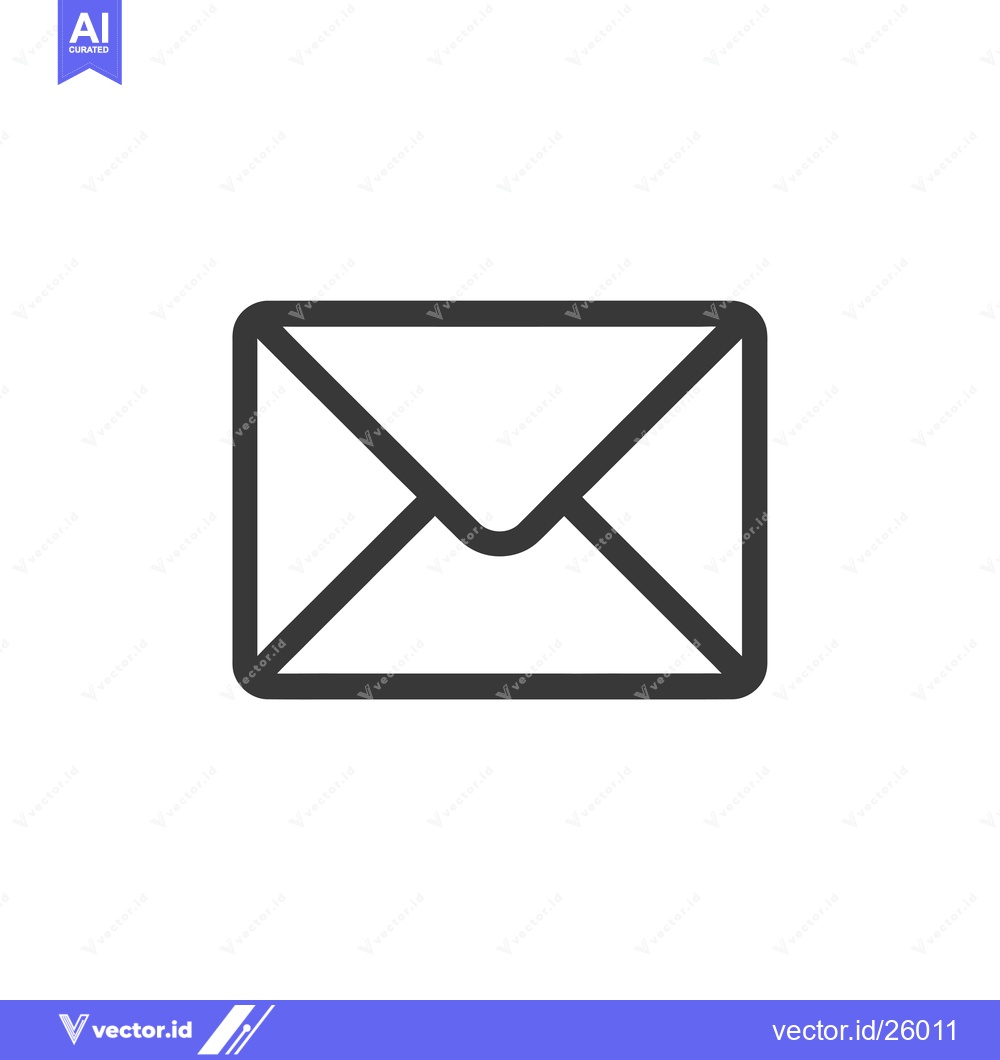 Premium Vector dari Black and White Outline of a Closed Envelope