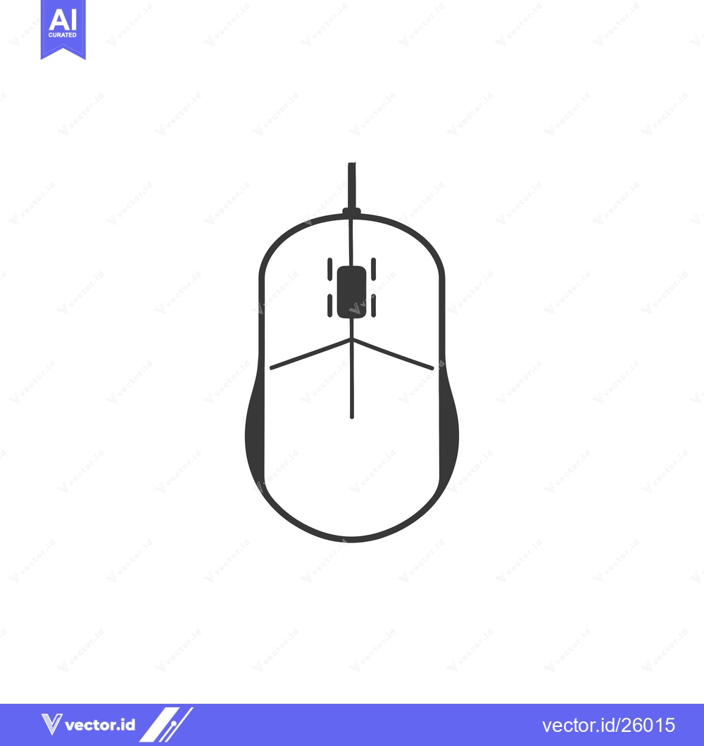 Premium Vector of Black and White Outline of a Computer Mouse