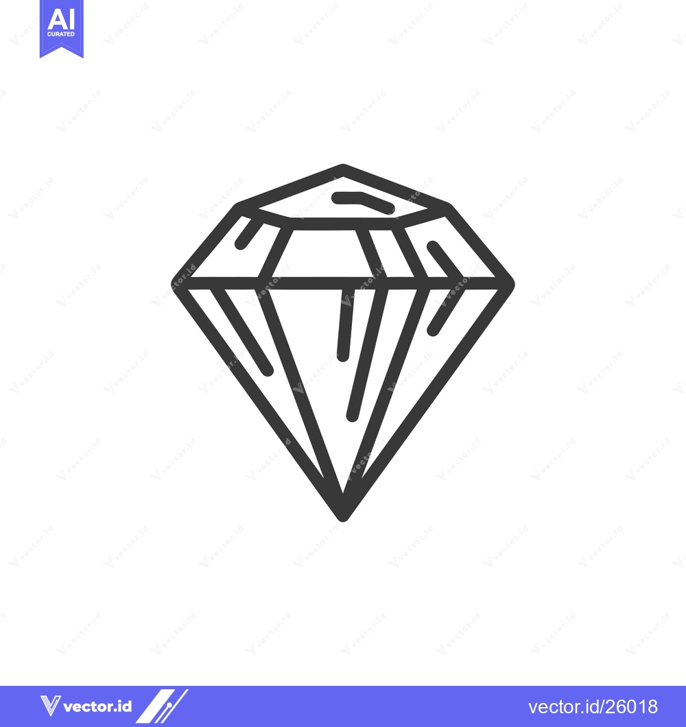 Premium Vector dari Black and White Outline of a Diamond