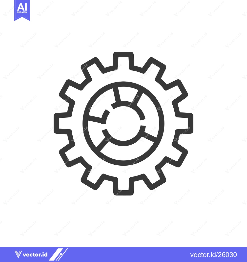 Premium Vector of Black and White Outline of a Gear