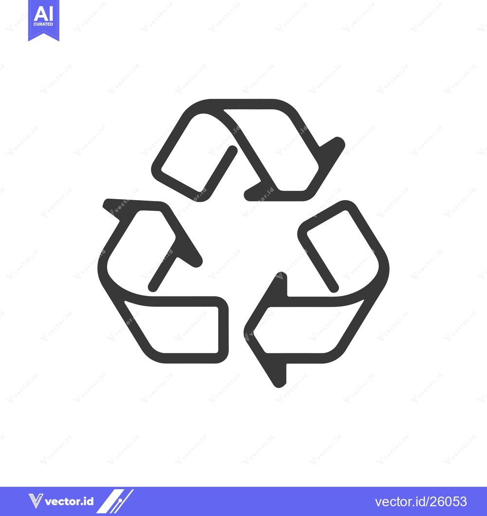 Premium Vector dari Black and white outline of a recycling symbol