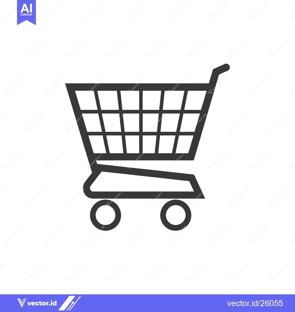 Premium Vector dari Black and White Outline of a Shopping Cart
