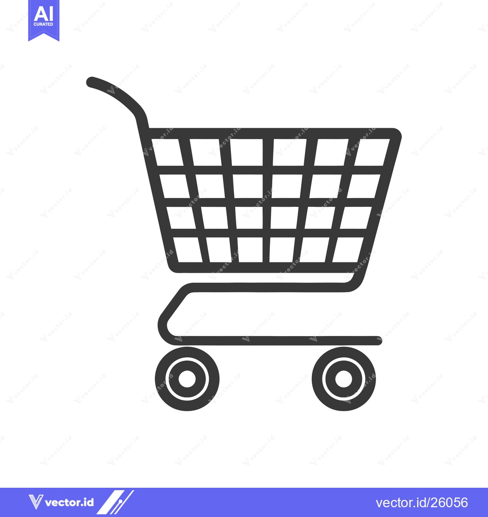 Premium Vector dari Black and White Outline of a Shopping Cart