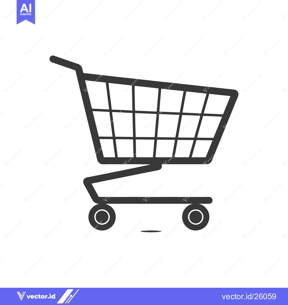 Premium Vector dari Black and White Outline of a Shopping Cart