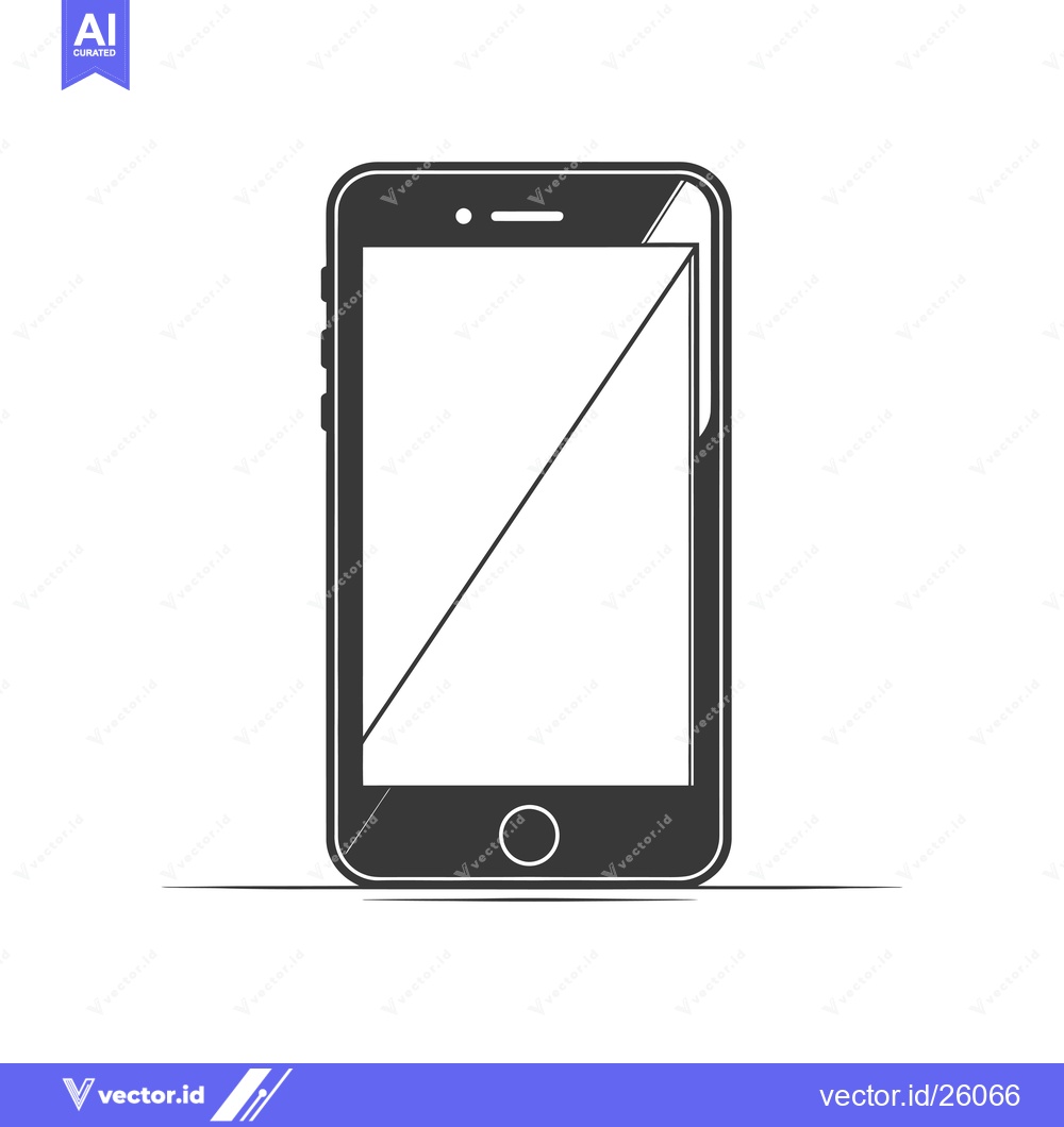 Premium Vector of Black and White Outline of a Smartphone