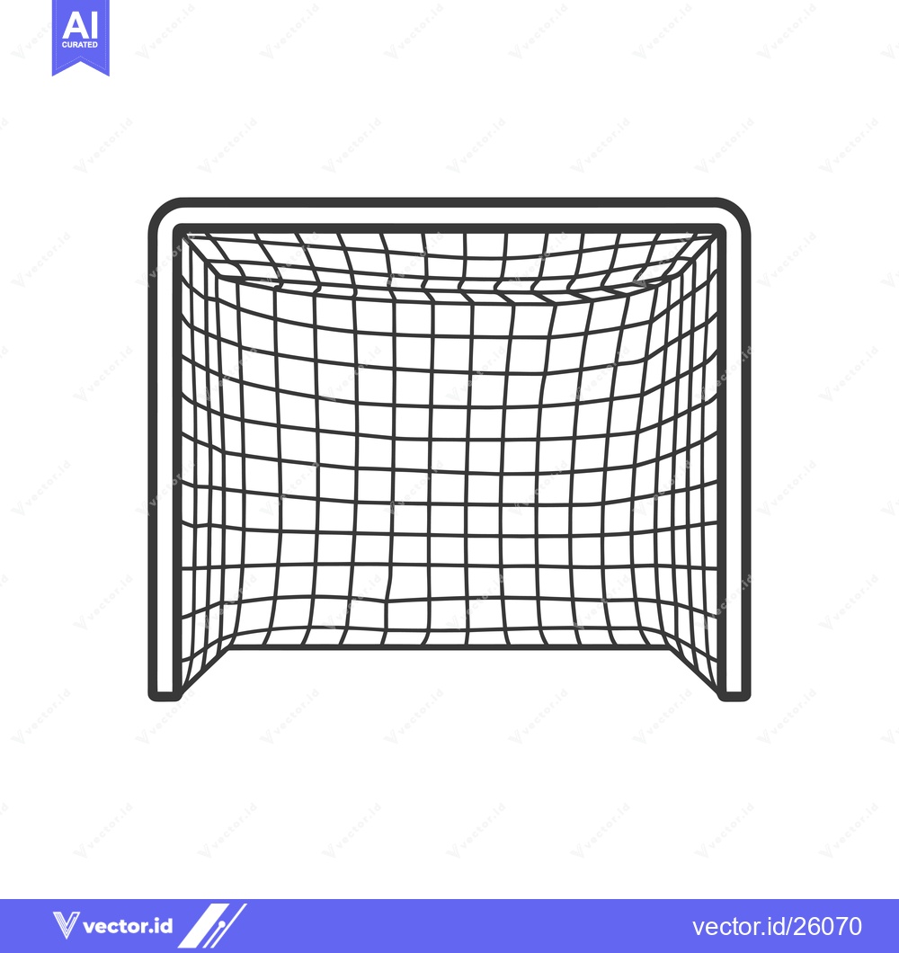 Premium Vector dari Black and white outline of a soccer goal
