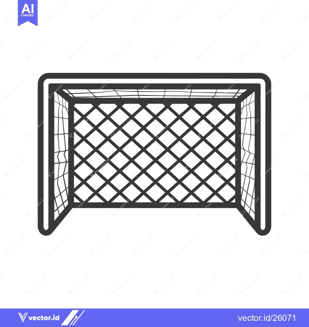 Premium Vector dari Black and White Outline of a Soccer Goal