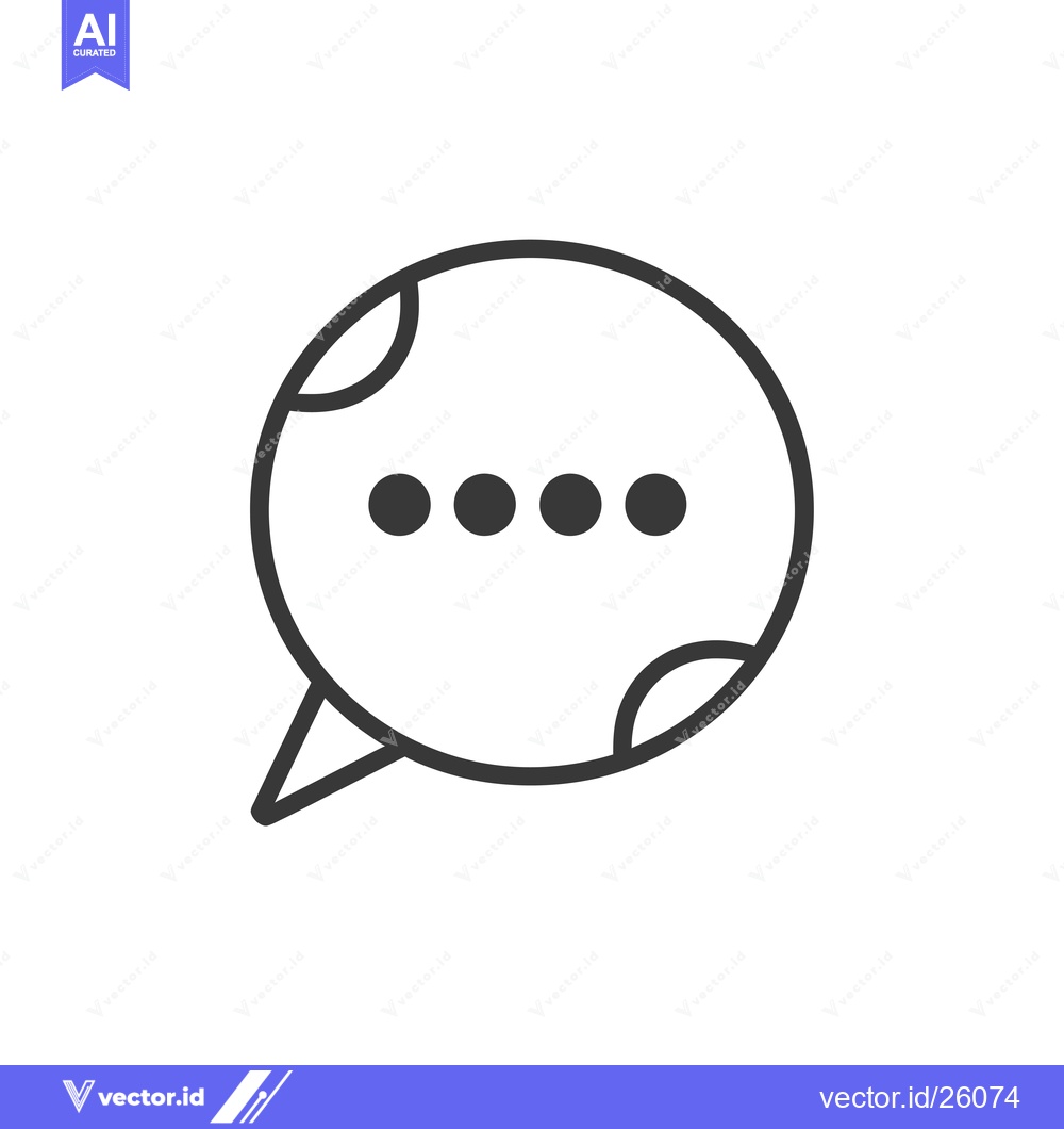 Premium Vector dari Black and White Outline of a Speech Bubble with Ellipses