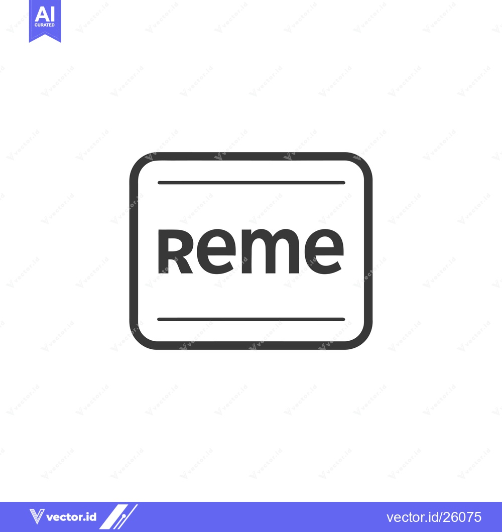 Premium Vector of Black and white outline of a square with "Reme" inside