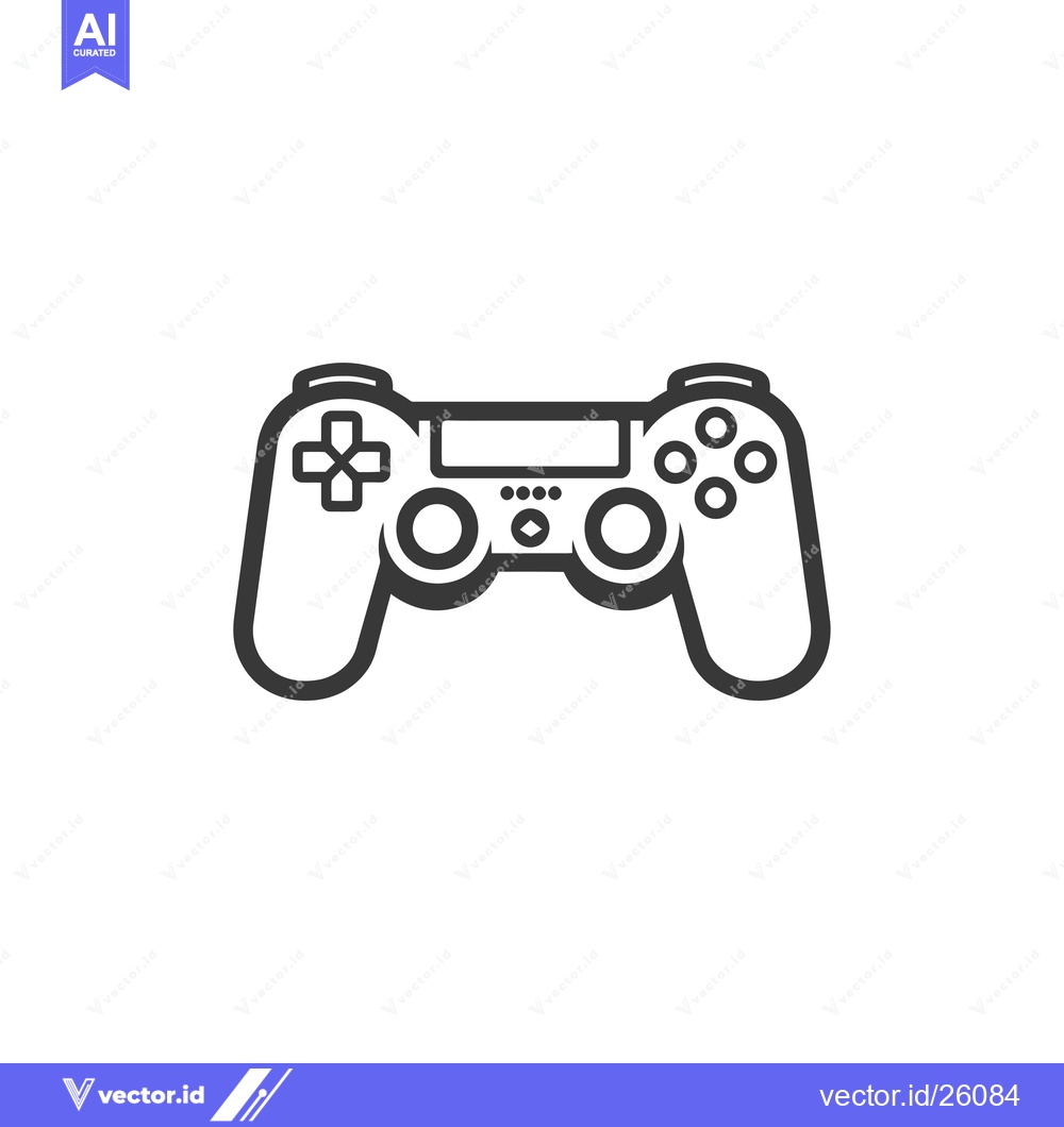 Premium Vector dari Black and White Outline of a Video Game Controller