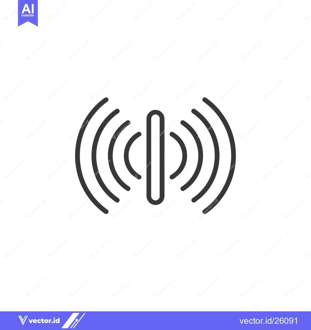 Premium Vector dari Black and White Outline of a Wireless Signal Icon