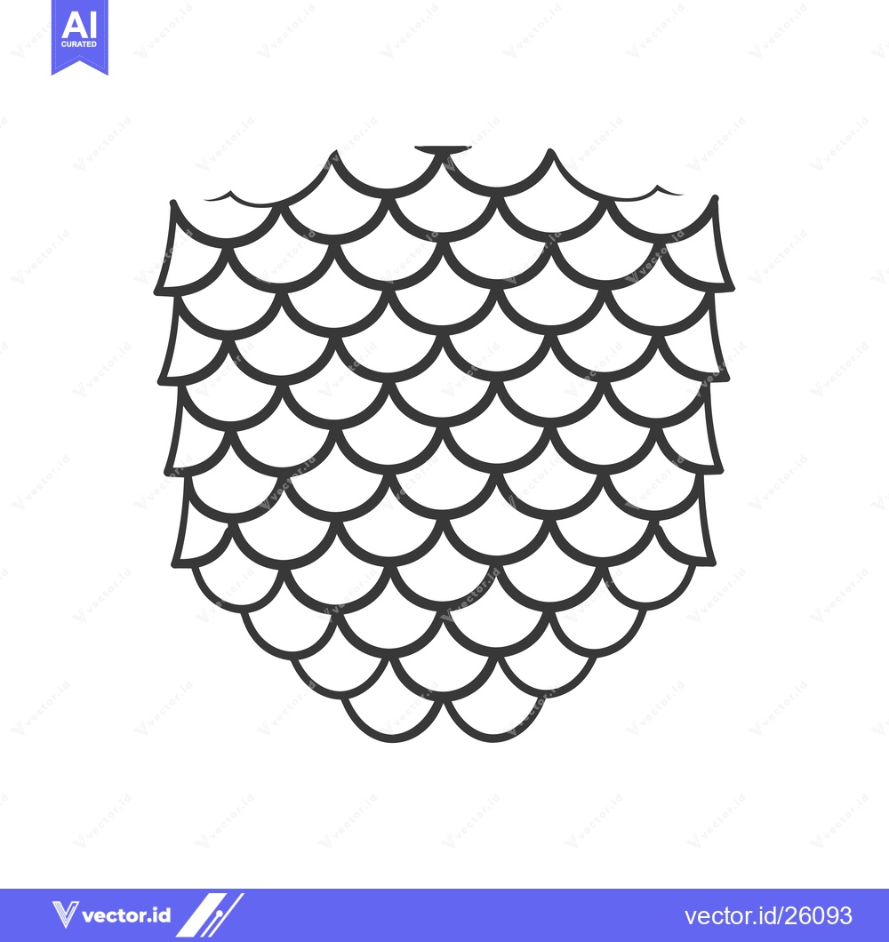 Premium Vector of Black and White Outline of Fish Scales