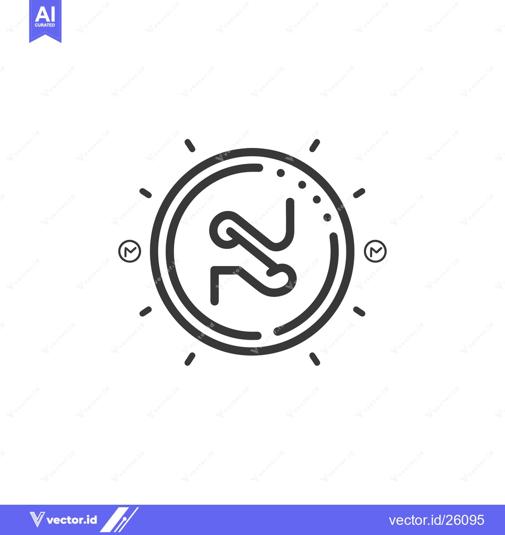 Premium Vector of Black and White Outline of the Nexo Cryptocurrency Logo