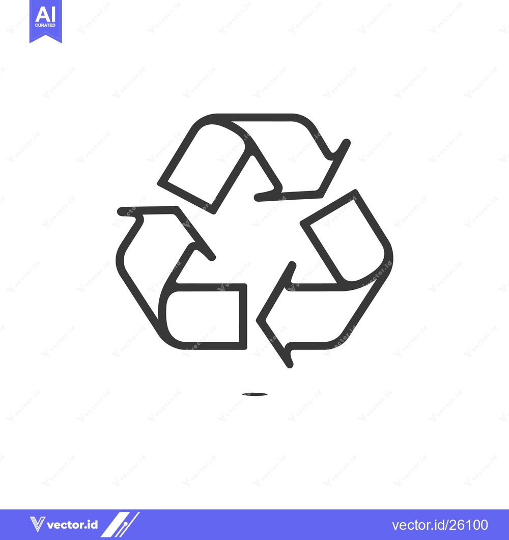 Premium Vector dari Black and White Outline of Universal Recycling Symbol